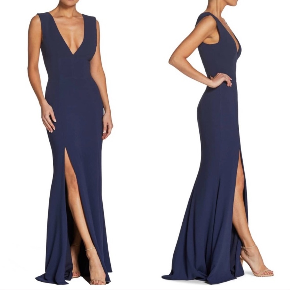 Navy Dress The Population Sandra Gown
